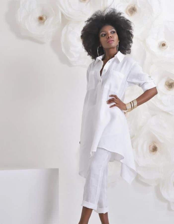 White Summer Linen Top